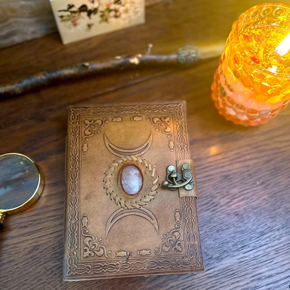 Leather bound Crystal embossed journal